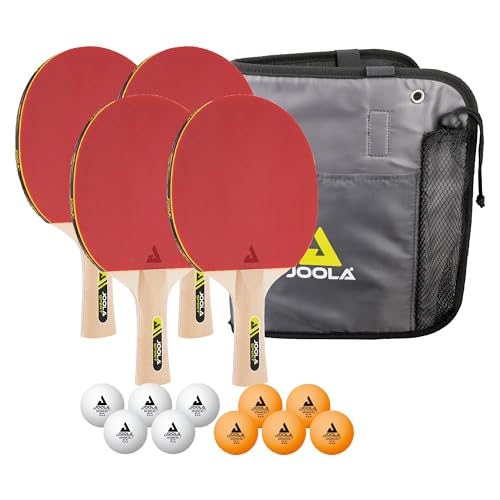 JOOLA Tischtennis-Set Family , 4 Tischtennisschläger + 10 Tischtennisbälle + Tasche, ca. B 30 x H 8 x T 35 cm von JOOLA