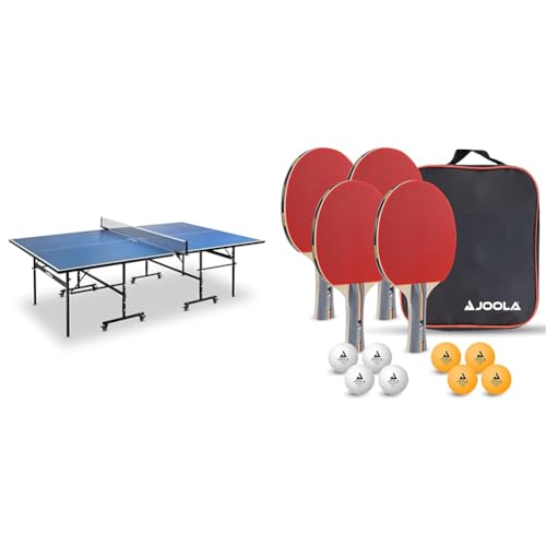 JOOLA Tischtennisplatte Inside 13 Tischtennistisch Indoor klappbares Untergestell & Unisex – Erwachsene Tisch Tennis-Set-54825 Tennis-Set, mehrfarbik, One Size von JOOLA