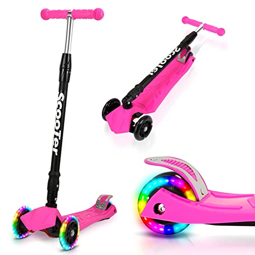 Jopassy Roller Kinder Scooter mit 3 LED-Rädern | Scooter Kinder Höhenverstellbar & Faltbar,Kinder Roller Bis 50 kg | Kinderroller für Roller Kinder 3-14 Jahre-Rosa Jopassy Roller Kinder Scooter mit 3 LED-Rädern | Scooter Kinder Höhenverstellbar & Faltbar,Kinder Roller Bis 50 kg | Kinderroller für Roller Kinder 3-14 Jahre-Rosa von Jopassy