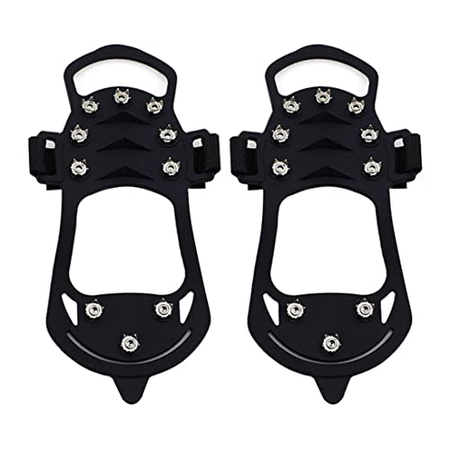 Eisgriffe Schneecrampons Traktion Stollen Schuhstiefel Grippers Anti -Slip mit 10 Stollen Spikes m Ice Grippers, Schneegriffe, Anti -Slip -Steigungen, Wintereis -Stiefeltraktion, Eisstollen von Jorzer