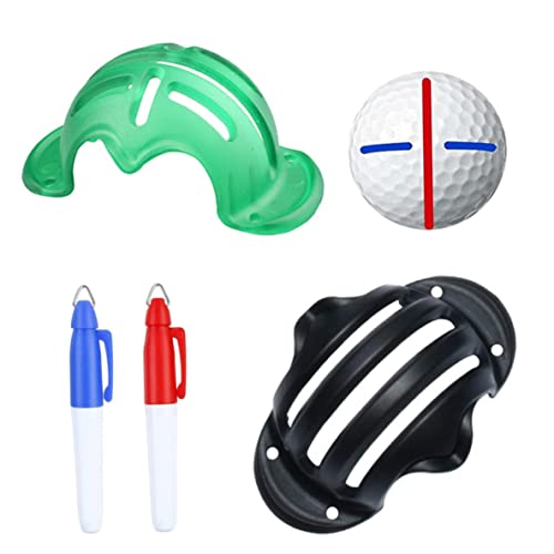 Jorzer 2 Stück Golfball-Linienmarkierung Golfball-Liner-Marker Golfball-Putting-Clip-Vorlage Ausrichtungswerkzeug mit Stiften von Jorzer