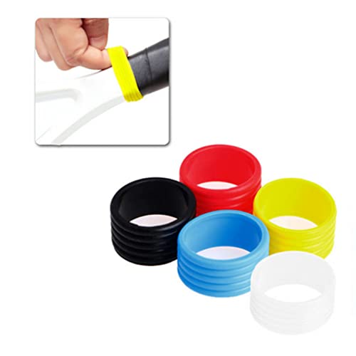 Tennisschläger Bandschläger Übergreifende Schutzgriff Griffe Fix Ringe Stretchy Schlägergriff Gummi Ring Übergreifer Silikonband - Sortierte Farbe 5 stücke von Jorzer