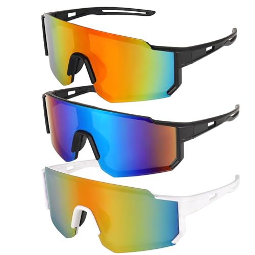 Jostift 3 Stück Fahrradbrille für Herren Damen Fahrradbrille Winddicht, Sport Sonnenbrille Radfahrer Brille für Herren Damen UV400 Schutz für Outdoorsport, Radfahren Jostift 3 Stück Fahrradbrille für Herren Damen Fahrradbrille Winddicht, Sport Sonnenbrille Radfahrer Brille für Herren Damen UV400 Schutz für Outdoorsport, Radfahren von Jostift
