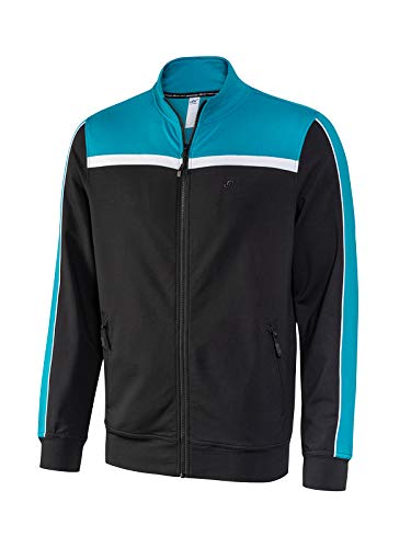 Joy Sportswear Henrik Herren-Jacke ideal für Sport und Freizeit, Bequeme Trainings- und Sweat-Zip-Jacke mit Langen Ärmeln und Reißverschlusstaschen 50, Black/smaragd von Joy Sportswear