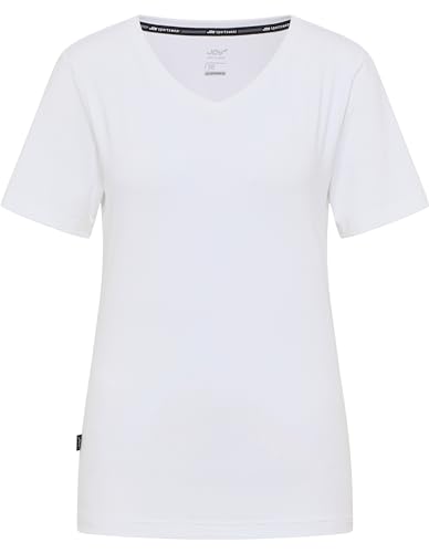 Joy Sportswear Zamira T-Shirt für Damen aus atmungsaktivem Elasthan, Hochwertiges Sportshirt im Kurzarm-Schnitt mit elegantem V-Ausschnitt 36, White von Joy Sportswear