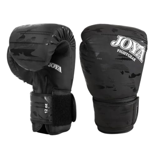JOYA Kickbox Handschuhe Camo V2 - Schwarz 10 oz - Hergestellt aus hochwertigem Kunstleder - Kampfsport Sparring Handschuhe - Muay Thai Kickboxen - Boxhandschuhe - Punchinghandschuhe Joya Fight Gear von Joya Fight Gear