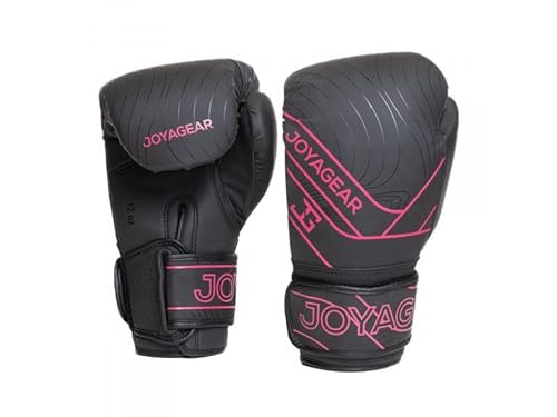 JOYA Kickbox Handschuhe Essentials - Schwarz Rosa 10oz - Hergestellt aus hochwertigem Kunstleder - Kampfsport Sparring Handschuhe - Muay Thai Kickboxen Boxhandschuhe Punchinghandschuhe Joya Fight Gear von Joya Fight Gear