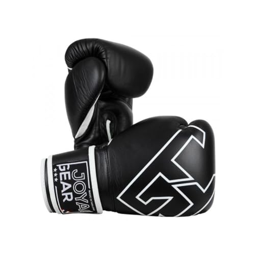 JOYA Premium Kickbox Handschuhe - Schwarz 16 oz - Handgefertigt in Thailand aus echtem Leder - Kampfsport Sparring Handschuhe - Muay Thai Kickboxen - Boxhandschuhe - Punchinghandschuhe Joya Fight Gear von Joya Fight Gear