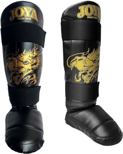 JOYA Schienbeinschoner Kickboxen - Drache - Gold Größe XS - Hergestellt aus hochwertigem Kunstleder - Kampfsport Sparring Schienbeinschutz - Schienbeinschützer - Muay Thai - JOYAGEAR JOYA Schienbeinschoner Kickboxen - Drache - Gold Größe XS - Hergestellt aus hochwertigem Kunstleder - Kampfsport Sparring Schienbeinschutz - Schienbeinschützer - Muay Thai - JOYAGEAR von Joya Fight Gear