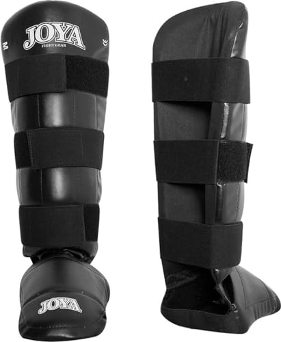 JOYA Schienbeinschoner Kickboxen - PU DE Luxe - Schwarz Größe XL - Hergestellt aus hochwertigem Kunstleder - Kampfsport Sparring Schienbeinschutz - Schienbeinschützer - Muay Thai - Joya Fight Gear JOYA Schienbeinschoner Kickboxen - PU DE Luxe - Schwarz Größe XL - Hergestellt aus hochwertigem Kunstleder - Kampfsport Sparring Schienbeinschutz - Schienbeinschützer - Muay Thai - Joya Fight Gear von Joya Fight Gear