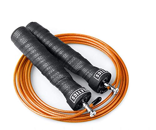 Joyletics Springseil Speed Rope Fitness Premium + e-Book Profi Kugellager-Gelenk und Verstellbarer Seillänge | Inklusive Aufbewahrungstasche und Ersatzseil in orange Joyletics Springseil Speed Rope Fitness Premium + e-Book Profi Kugellager-Gelenk und Verstellbarer Seillänge | Inklusive Aufbewahrungstasche und Ersatzseil in orange von Joyletics