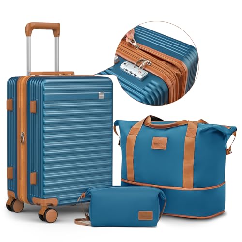 Joyway Hartschalen Koffer Set 3 Stück,Handgepäck Reisekoffer 4 Rollen Leicht, Rollkoffer mit Trolley und TSA-Schloss, S, 35L+30L,Blau Joyway Hartschalen Koffer Set 3 Stück,Handgepäck Reisekoffer 4 Rollen Leicht, Rollkoffer mit Trolley und TSA-Schloss, S, 35L+30L,Blau von Joyway
