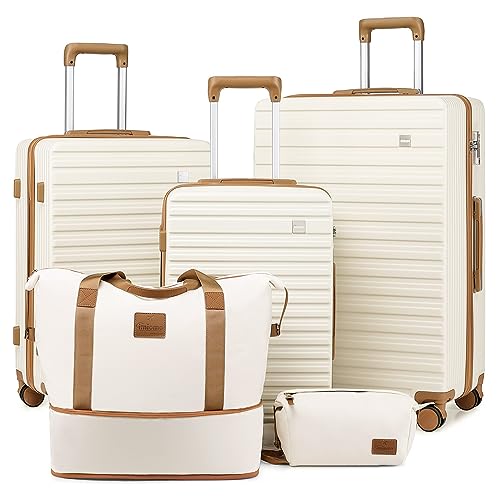 Joyway Trolley-Kofferset 3 Teilig Hartschalen-Koffer Set mit 4 Rollen leichtes Reisekoffer Set mit TSA-Schloss aus ABS-Hartschale Der Koffer Enthält 1 Tragetasche und 1 Kulturbeutel von Joyway