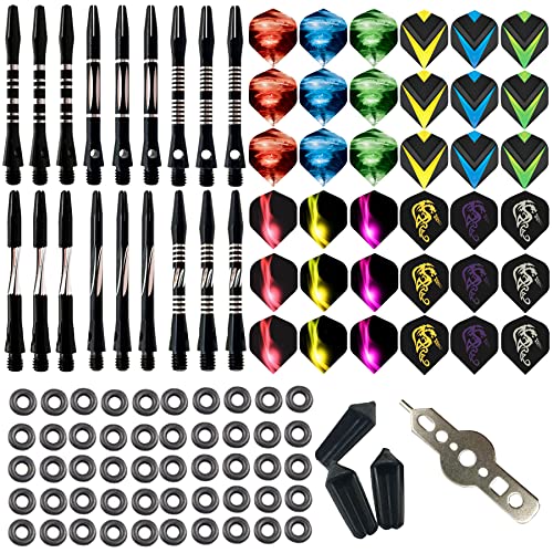 JpGdn Dart-Schäfte aus Metall und Flights, aus Aluminium, mit O-Ringen, Dartschlüssel, Flugschutz für Dartspiele, 129 Stück JpGdn Dart-Schäfte aus Metall und Flights, aus Aluminium, mit O-Ringen, Dartschlüssel, Flugschutz für Dartspiele, 129 Stück von JpGdn