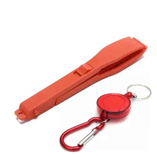 Angeln Zangen Clip Schlüsselanhänger Köder Boot GPS Halterung Fisch Zange Schalter Verriegelungsvorrichtung Klemme Werkzeuge Sport Unterhaltung(Color:Red) von JrEam