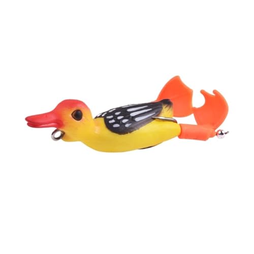 Topwater Ducking Silikon-Angelköder 9 cm 11,5 g Bass Frog Doppelpropeller Flipper Ente Wobbler Künstlicher Gummiköder(C) von JrEam