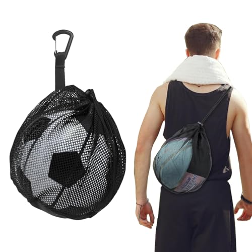 Ballnetz,Fußballtasche,1 ball BasketballTasche,Rucksack Tragbare Ballnetz,Ballsack,FussballnetzTragbare Basketball Rucksack Net Tasche für FußBall Volleyball Tennis Kinder Erwachsene,Basketball Zubehö von Jrhncy