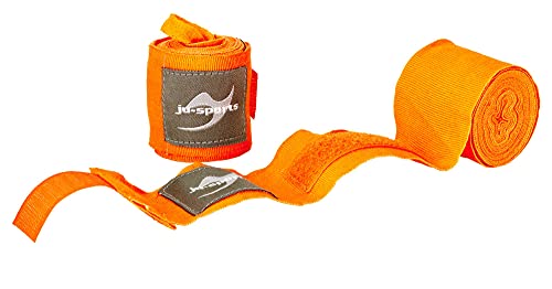 Ju-Sports Boxbandagen elastisch ca. 3m - orange I Box Bandagen aus Baumwolle mit Daumenschlaufe & Klettverschluss I Kickboxen, MMA, Muay Thai I Herren & Damen von Ju-Sports
