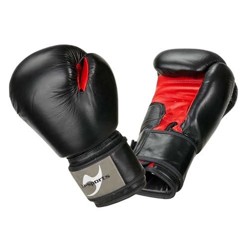 Ju-Sports Boxhandschuhe 12 oz. - Classic, schwarz/rot I Leder Boxhandschuh mit Daumenstabilisation & Klettverschluss I Box Handschuh für Herren & Damen Ju-Sports Boxhandschuhe 12 oz. - Classic, schwarz/rot I Leder Boxhandschuh mit Daumenstabilisation & Klettverschluss I Box Handschuh für Herren & Damen von Ju-Sports