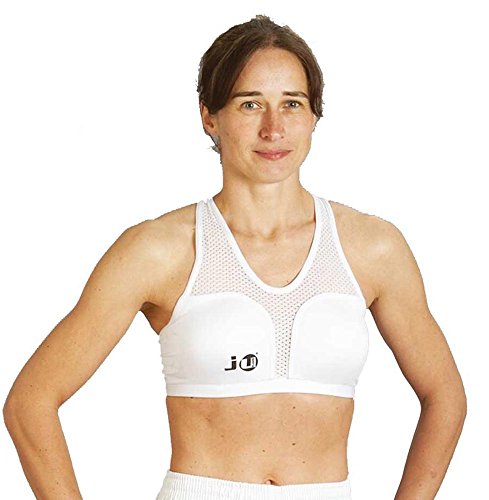 Ju-Sports Brustschutz für Damen Cool Guard komplett - weiß I Brustschutz Kampfsport mit abnehmbaren Hartplastikschalen & Lycra I Angenehm zu tragen I Größe XL von Ju-Sports