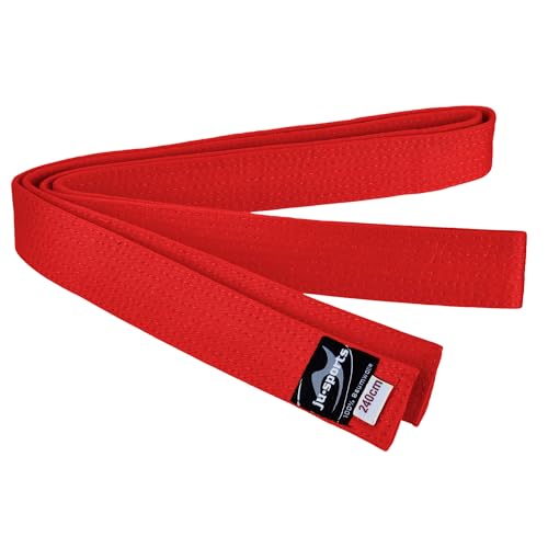 Ju-Sports Budogürtel - rot, Baumwolle I Kampfsport Gürtel Für Budo-Sportarten, Judo, Karate, Kickboxen & mehr I Ca. 4 cm breiter Martial Arts Gürtel I 260 cm von Ju-Sports