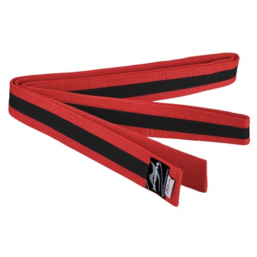 Ju-Sports Budogürtel - rot/schwarz/rot, Baumwolle I Kampfsport Gürtel Für Budo-Sportarten, Judo, Karate uvm. I Ca. 4 cm breiter Martial Arts Gürtel I 320 cm von Ju-Sports