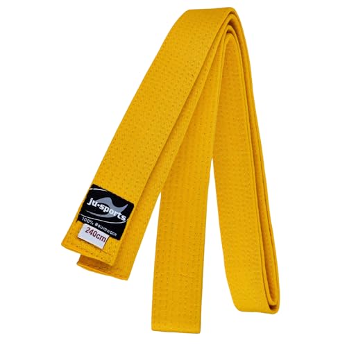 Ju-Sports Budogürtel - gelb, Baumwolle I Kampfsport Gürtel Für Budo-Sportarten, Judo, Karate, Kickboxen & mehr I Ca. 4 cm breiter Martial Arts Gürtel I 280 cm von Ju-Sports