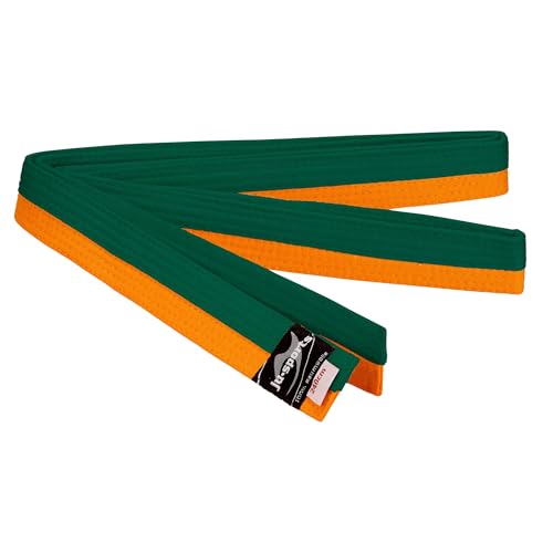 Ju-Sports Budogürtel - orange/grün, Baumwolle I Kampfsport Gürtel Für Budo-Sportarten, Judo, Karate uvm. I Ca. 4 cm breiter Martial Arts Gürtel I 220 cm Ju-Sports Budogürtel - orange/grün, Baumwolle I Kampfsport Gürtel Für Budo-Sportarten, Judo, Karate uvm. I Ca. 4 cm breiter Martial Arts Gürtel I 220 cm von Ju-Sports