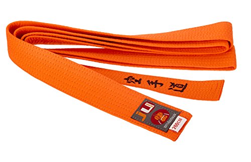 Ju-Sports Budogürtel orange mit Bestickung Karate (Japanisches Kanji) von Ju-Sports