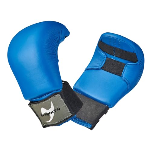 Ju-Sports Karate Handschuhe - blau, Kunstleder I Gepolsterter Hände Schutz für Training & Wettkampf I Karate Handschutz mit 2 Schlaufen ohne Daumen I Größe XL Ju-Sports Karate Handschuhe - blau, Kunstleder I Gepolsterter Hände Schutz für Training & Wettkampf I Karate Handschutz mit 2 Schlaufen ohne Daumen I Größe XL von Ju-Sports
