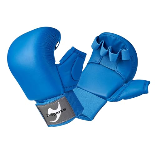 Ju-Sports Karate Handschuhe - blau, Kunstleder I Gepolsterter Hände Schutz für Training & Wettkampf I Karate Handschutz mit 2 Schlaufen mit Daumen I Größe XS Ju-Sports Karate Handschuhe - blau, Kunstleder I Gepolsterter Hände Schutz für Training & Wettkampf I Karate Handschutz mit 2 Schlaufen mit Daumen I Größe XS von Ju-Sports