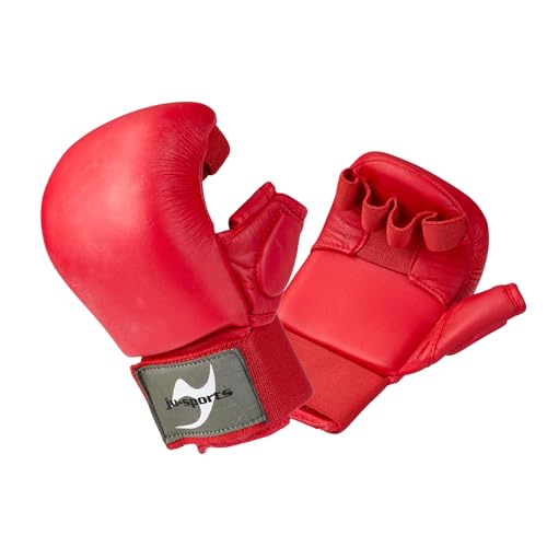 Ju-Sports Karate Handschuhe - rot, Kunstleder I Gepolsterter Hände Schutz für Training & Wettkampf I Karate Handschutz mit 2 Schlaufen mit Daumen I Größe S Ju-Sports Karate Handschuhe - rot, Kunstleder I Gepolsterter Hände Schutz für Training & Wettkampf I Karate Handschutz mit 2 Schlaufen mit Daumen I Größe S von Ju-Sports
