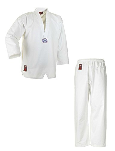 Ju-Sports Taekwondo Anzug to start Weiß 140 I Dobok Taekwondo für Kinder & Einsteiger I Taekwondo Kimono inkl. weißem Gürtel I Hose mit Kickzwickel I 100% Baumwolle von Ju-Sports