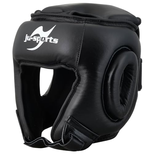 Ju-Sports Kopfschutz Lid - schwarz, Leder I Mit Ohrenschutz + Polsterung Oben optimal Für Boxen, Kickboxen, Thai Boxen & andere Kampfsportarten I Größe S Ju-Sports Kopfschutz Lid - schwarz, Leder I Mit Ohrenschutz + Polsterung Oben optimal Für Boxen, Kickboxen, Thai Boxen & andere Kampfsportarten I Größe S von Ju-Sports