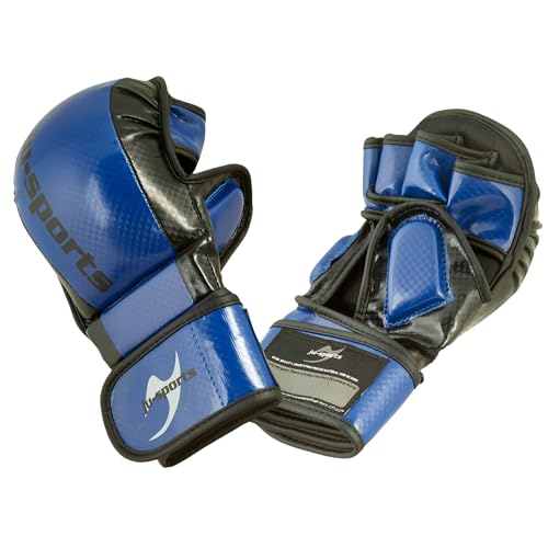 Ju-Sports MMA Sparring Handschuhe Carbon - blau, PU I Allkampf/MMA Handschuhe mit Handrückenpolster I Robuster Daumen- & Ballenschutz fürs Training I Größe M Ju-Sports MMA Sparring Handschuhe Carbon - blau, PU I Allkampf/MMA Handschuhe mit Handrückenpolster I Robuster Daumen- & Ballenschutz fürs Training I Größe M von Ju-Sports