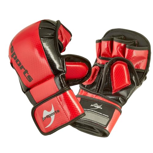Ju-Sports MMA Sparring Handschuhe Carbon - rot, PU I Allkampf/MMA Handschuhe mit Handrückenpolster I Robuster Daumen- & Ballenschutz fürs Training I Größe L Ju-Sports MMA Sparring Handschuhe Carbon - rot, PU I Allkampf/MMA Handschuhe mit Handrückenpolster I Robuster Daumen- & Ballenschutz fürs Training I Größe L von Ju-Sports