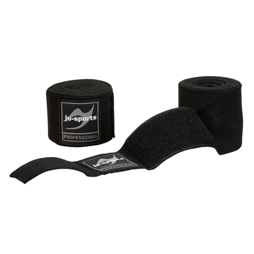 Ju-Sports Profi Boxbandagen 5m Elastisch - schwarz I Box Bandagen mit Daumenschlaufe & Klettverschluss I Kickboxen, MMA, Muay Thai I Herren & Damen von Ju-Sports