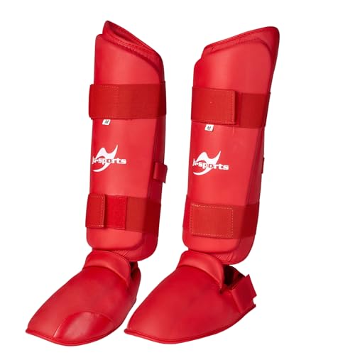Ju-Sports Spann-/ Schienbeinschoner Karate - rot, Kunstleder I Stabiler Karate Schienbeinschutz für den Wettkampf mit Schaumstoffpolster I Größe S-XL Ju-Sports Spann-/ Schienbeinschoner Karate - rot, Kunstleder I Stabiler Karate Schienbeinschutz für den Wettkampf mit Schaumstoffpolster I Größe S-XL von Ju-Sports
