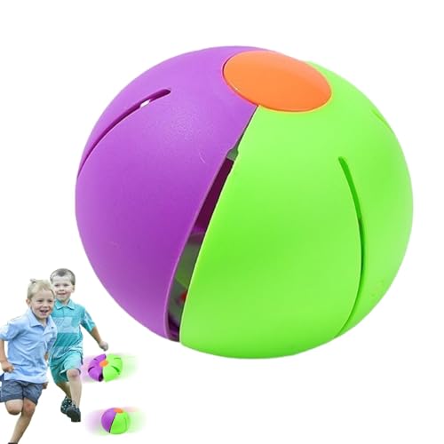 Jubepk Fliegendes Ballspielzeug flach, Fliegender Untertassenball | Mit bunten Lichtern elastisch auf den Ball treten - Innovatives kreatives Spielzeug, Outdoor-Sportball für draußen für Kinder von Jubepk