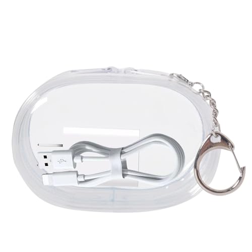 Jubepk Reise-Ladegerät-Organizer, wasserdichte PVC-Ladegerät-Organizer, Aufbewahrungstasche mit Schlüsselanhänger, Kabelhalter, tragbare Reisetasche für Ladegeräte und Kabel, weiß, Refer to von Jubepk