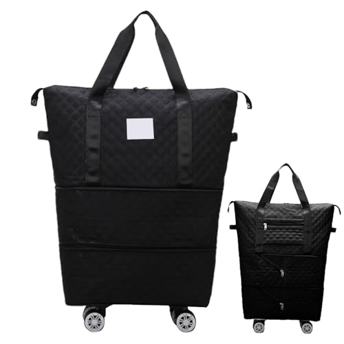 Reisetasche, Reisetasche, erweiterbar, großes Seesack, faltbare Reisetasche, erweiterbar mit erweiterbarem Design und Rädern für Urlaub, Geschäftsreisen oder Familienbesuche, Schwarz , Refer to Reisetasche, Reisetasche, erweiterbar, großes Seesack, faltbare Reisetasche, erweiterbar mit erweiterbarem Design und Rädern für Urlaub, Geschäftsreisen oder Familienbesuche, Schwarz , Refer to von Jubepk