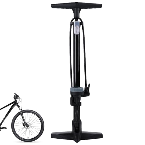 Tragbare Luftpumpe, stabiler Luftkompressor, auslaufsichere Luftpumpe für aufblasbare Gegenstände, leichtes Reifendruckmessgerät, 63 x 24 cm, für Radfahrer, Ball, Räder, Schwarz von Jubepk