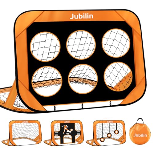 Jubilin Fussballtor Sets, Pop Up Fußballtor Kinder, 4 Modi Fussballtore Für Garten Kinder Erwachsene, Faltbar Fussball Tor mit Tragetasche für Garten, Park, Strand (Dunkelorange) Jubilin Fussballtor Sets, Pop Up Fußballtor Kinder, 4 Modi Fussballtore Für Garten Kinder Erwachsene, Faltbar Fussball Tor mit Tragetasche für Garten, Park, Strand (Dunkelorange) von Jubilin