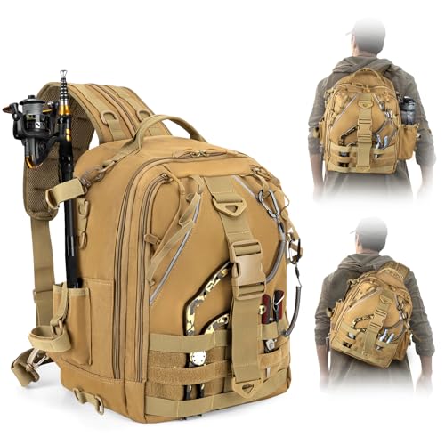 Jueachy Fishing Tackle Rucksack: Wasserdichtes Angeln Rucksack mit Rutenhalterung Angeln Schulter Lagerung Taschen Jueachy Fishing Tackle Rucksack: Wasserdichtes Angeln Rucksack mit Rutenhalterung Angeln Schulter Lagerung Taschen von Jueachy
