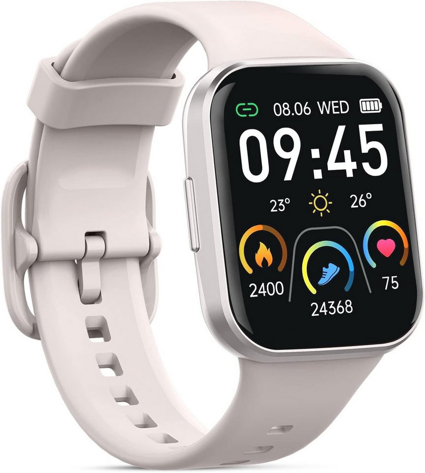 Jugeman Damen's und Herren's 25 Sportmodi Fitness Tracker Smartwatch (1,69 Zoll, Android/iOS), mit Pulsmesser, Schlafmonitor, IP68 Wasserdicht, Schrittzähler von Jugeman