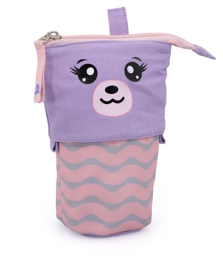 Julian Ross Teddybär Federmäppchen Reißverschluss Kinder, Teleskopisch Mäppchen, 2-in-1 Standmäppchen, Federtasche Mädchen, Schüttelpenal Teenager, Schulmäppchen von Julian Ross