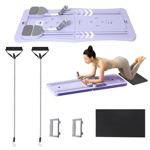 Julymoda Bauchroller für Zuhause, 5-in-1 Bauchtrainer mit Knieauflagen Matte, Rückentrainer Fitnessgerät Liegestütze Fitnessband Ab Roller für Männer und Frauen Bauchmuskeltraining-Lila Julymoda Bauchroller für Zuhause, 5-in-1 Bauchtrainer mit Knieauflagen Matte, Rückentrainer Fitnessgerät Liegestütze Fitnessband Ab Roller für Männer und Frauen Bauchmuskeltraining-Lila von Julymoda