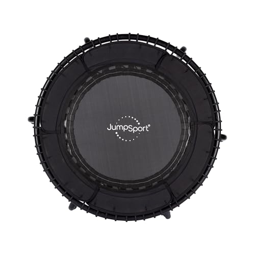 Sofort Versand- JumpSport Fitnesstrampolin Premium Minitrampolin - Indoortrampolin für Gesundheit, Fitness, Wohlfühlgewicht- inkl. Gratis Schnupper Zugang zum Trampolin Online Fitnesstudio - Quality checked in Germany von JumpSport