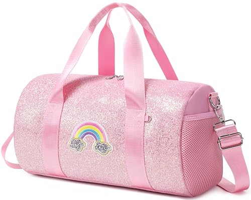 Balletttasche Kinder Tasche Regenbogen Glitzer Kinder Sporttasche Mädchen Tanztasche Ballett Umhängetasche Mädchen Rosa Balletttasche Kinder Tasche Regenbogen Glitzer Kinder Sporttasche Mädchen Tanztasche Ballett Umhängetasche Mädchen Rosa von Jumpopack