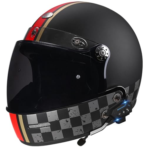 Bluetooth Motorradhelm Klapphelm Modulare Helm, ECEDOT Zertifiziert Integralhelm mit Doppelvisier mit Eingebautem Mikrofon für Automatische Reaktion, für Erwachsene Frauen Männer 24,2XL=63-64CM von JunPing